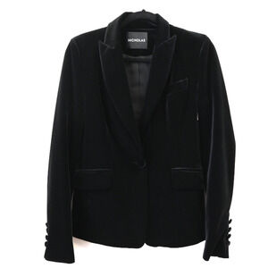 Nicholas Black Velvet Single Breasted Blazer Size US 6